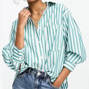 ASOS Oversized Stripe Button Up
